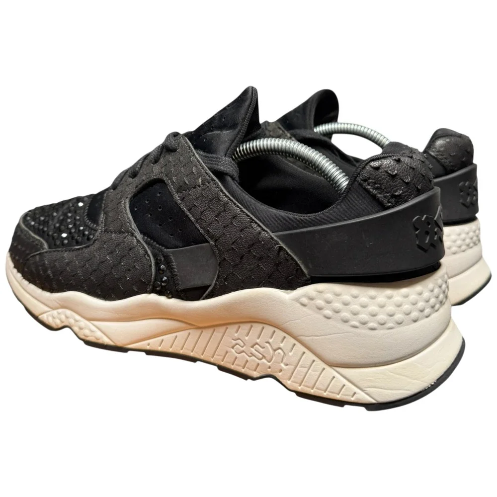 Ash Mood Women's 38/US 7 Black Sneakers Rhinestones Faux Snake Neoprene Shoes